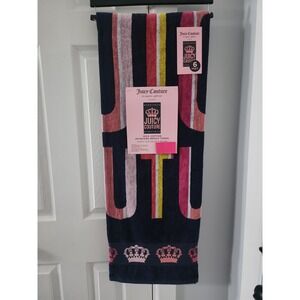 Juicy Couture Crown Logo Jacquard  Beach Towel NWT Same Day Ship